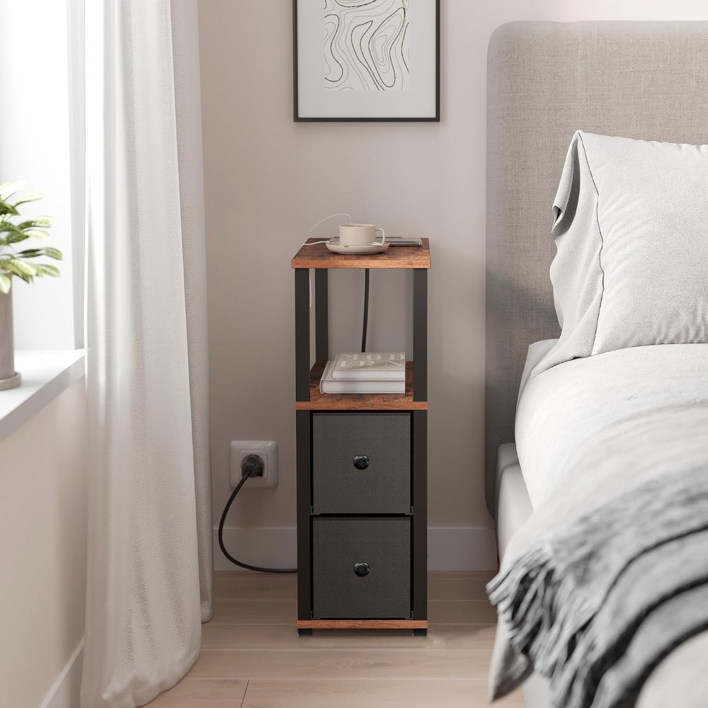 Small Narrow End Tables, Brown, detail 8