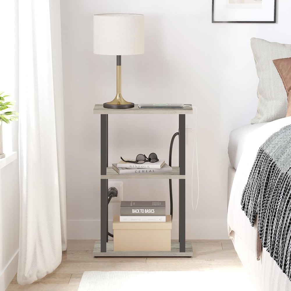 Small Narrow Side Table, Set of 2, Greige, detail 8