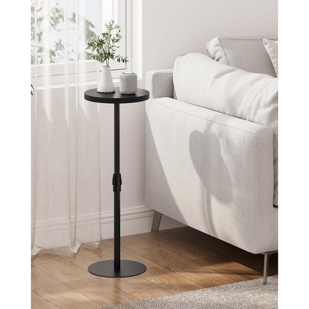 Tall Round Side Table, Black, 10" deep, view 4