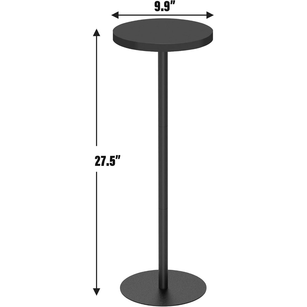 Tall Round Side Table, Black, 10" wide, view 7