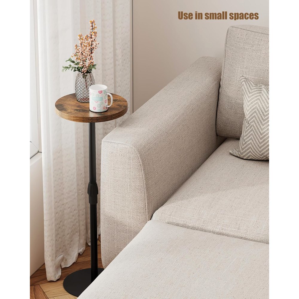 Tall Round Side Table, Brown, 10" deep, view 7