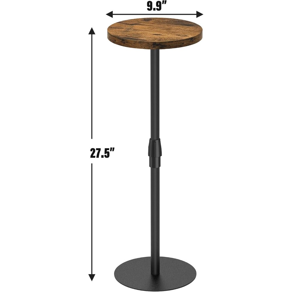 Tall Round Side Table, Brown, 27.6" tall, view 7