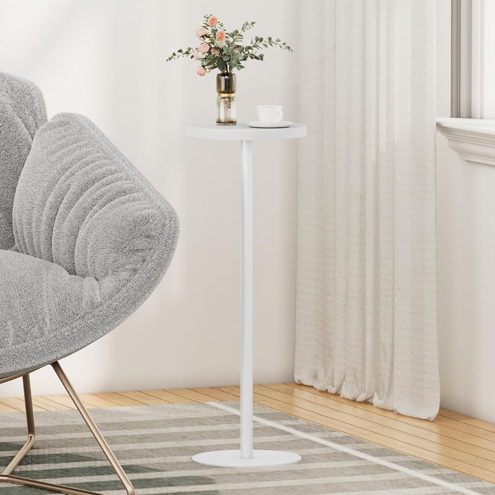Tall Round Side Table, Brown, 27.6" tall, detail 8