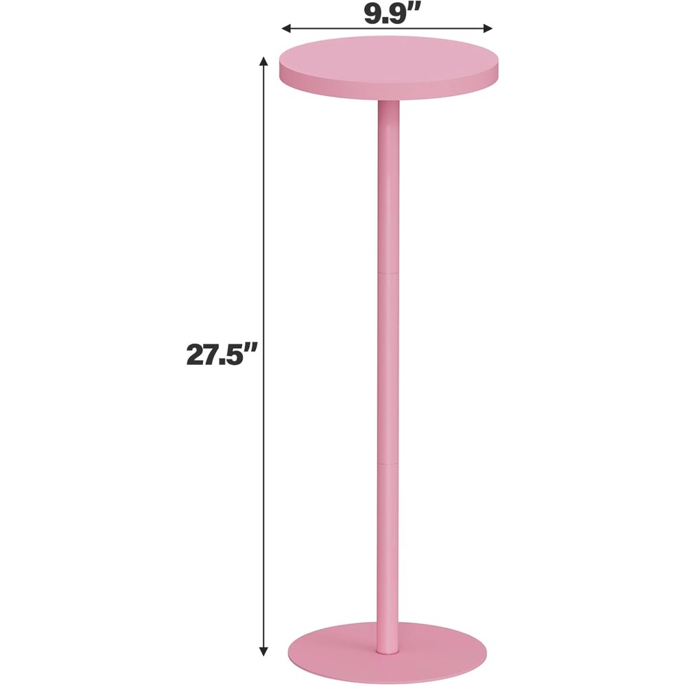 Tall Round Side Table, Pink, view 2