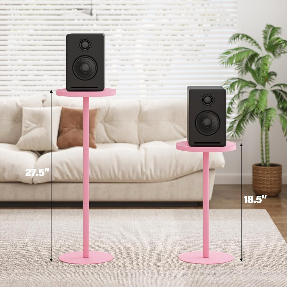 Tall Round Side Table, Pink, view 3