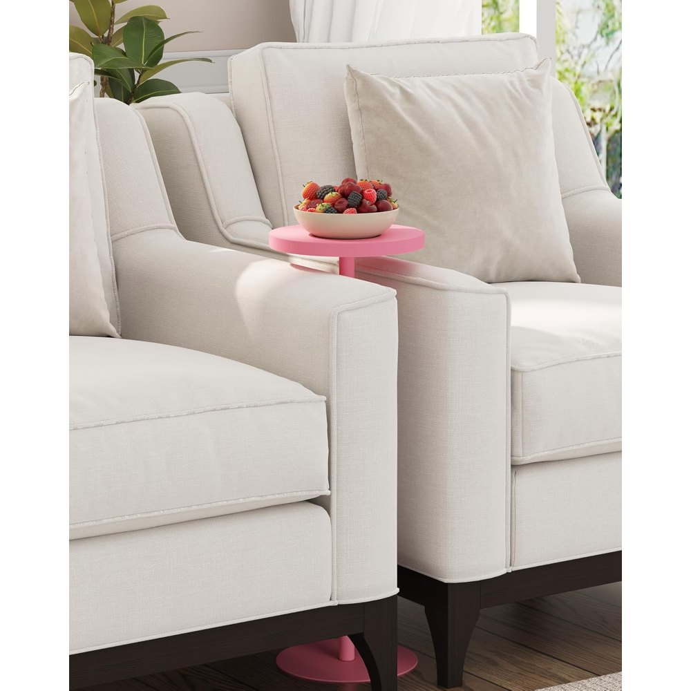 Tall Round Side Table, Pink, view 6