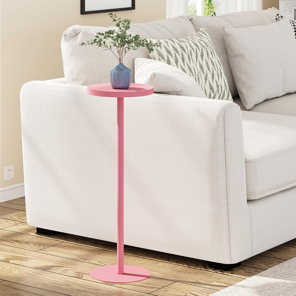 Tall Round Side Table, Pink, view 7