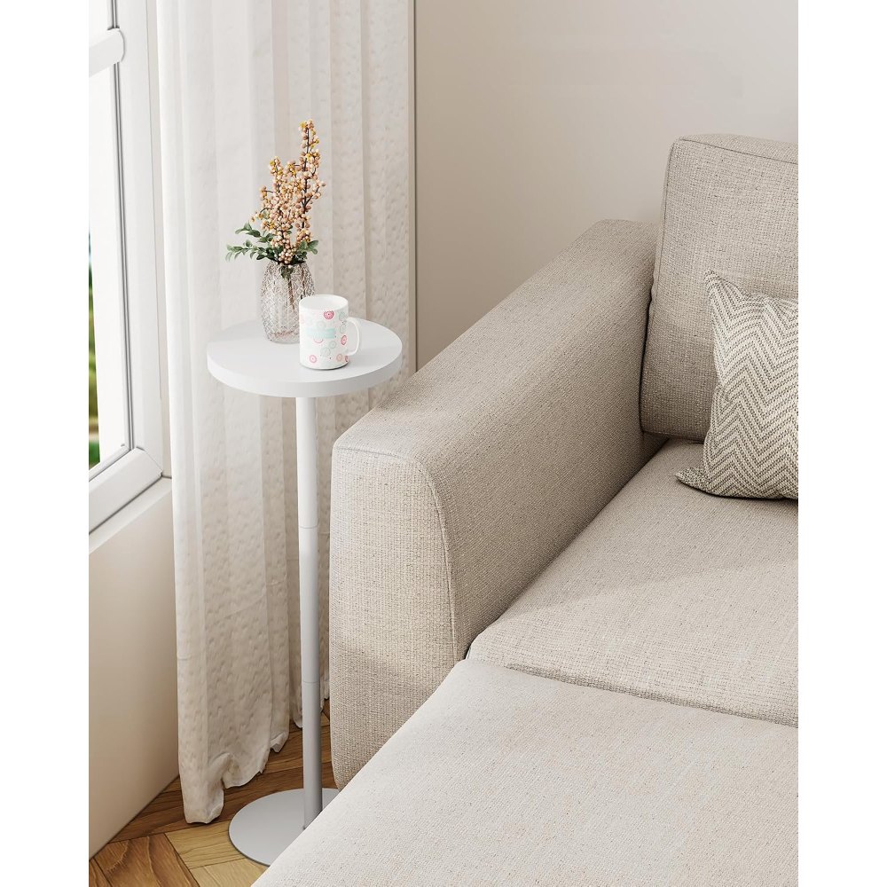 Tall Round Side Table, White, view 3