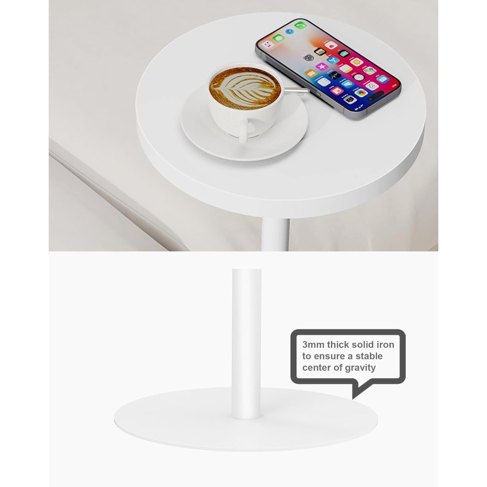 Tall Round Side Table, White, view 6