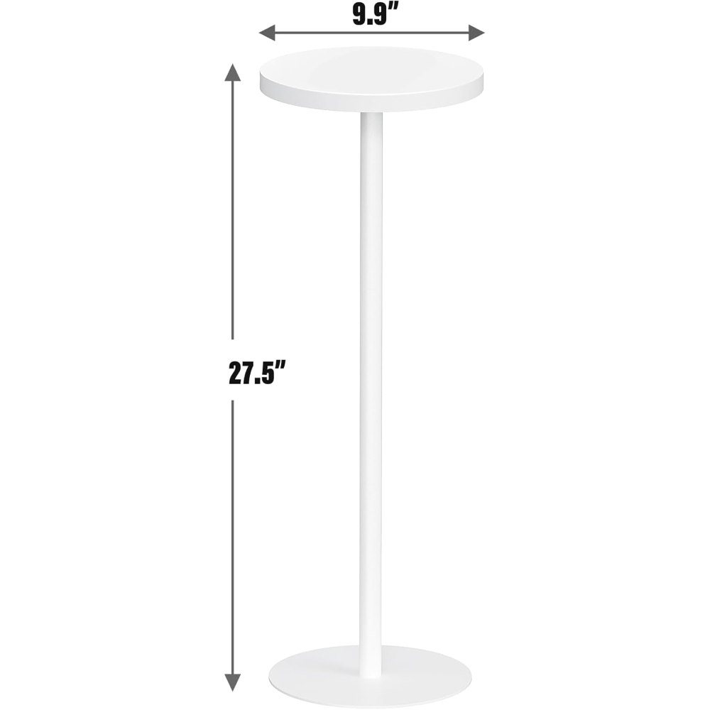 Tall Round Side Table, White, view 7