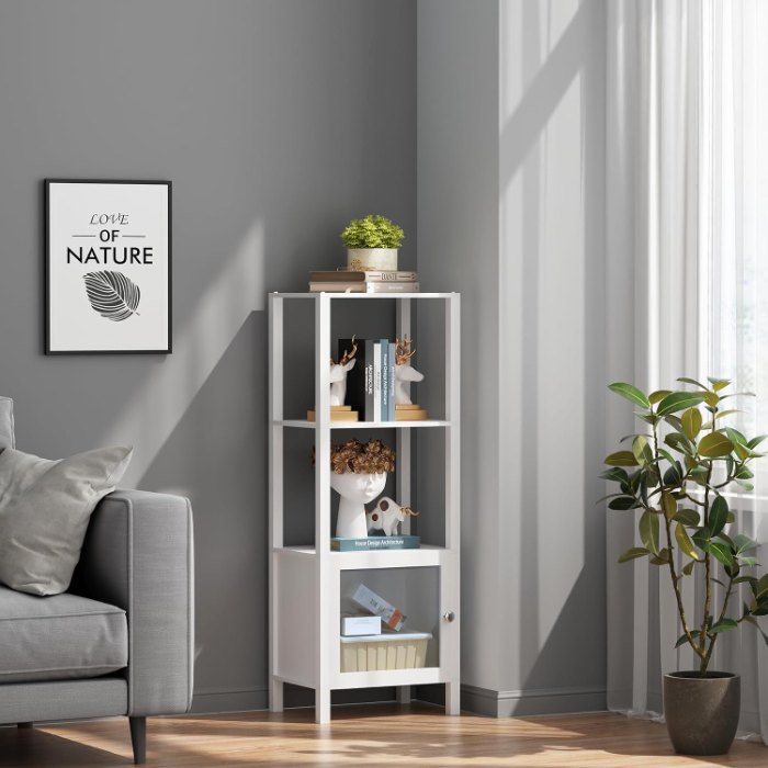 5 Tier Bookcase and Bookshelf, White