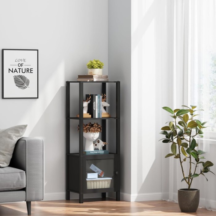 6 Tier Bookcase and Bookshelf, Black