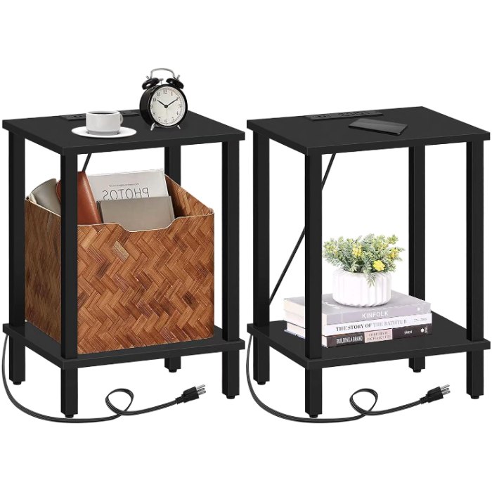 End Table, Black, 21.7" wide