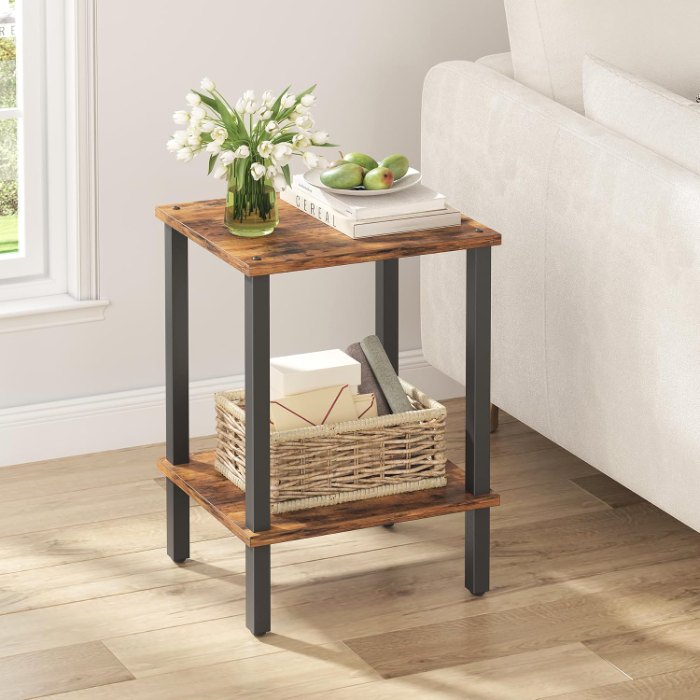 End Table, Brown and Black