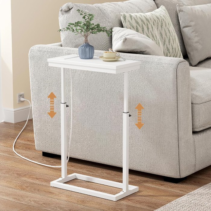 End Table, White, 15.7" wide