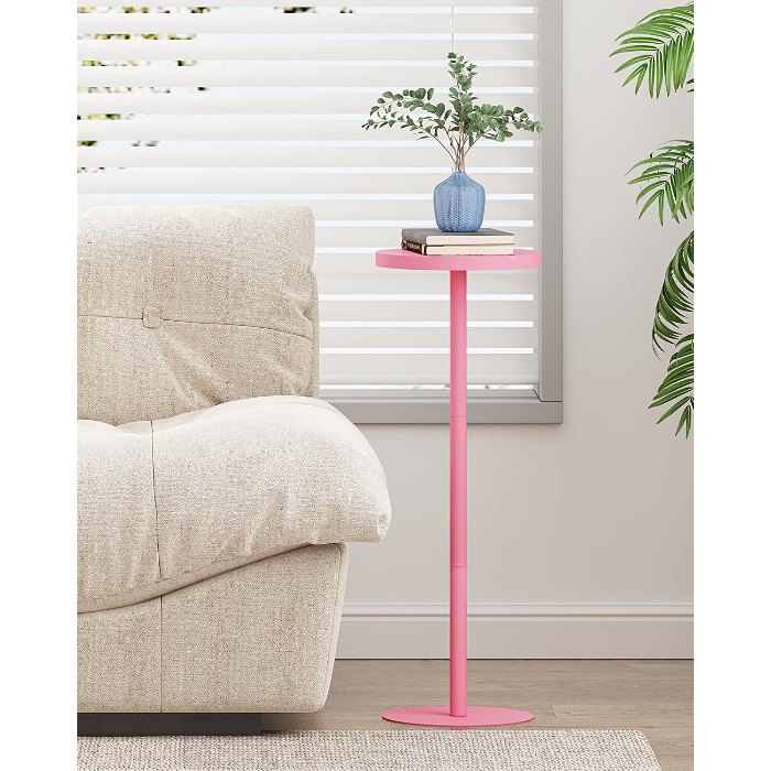 Tall Round Side Table, Pink
