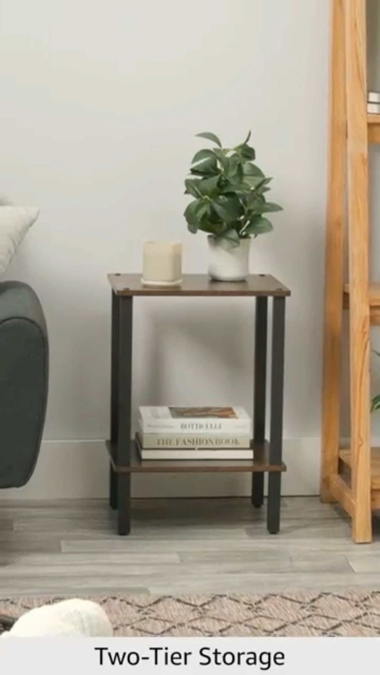 End Table, Brown and Black, video